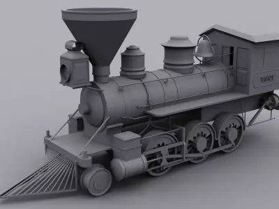 Vintage Railway Engine 3D model