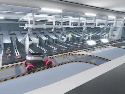 Warehouse robots Delivery Drone interior 3D model