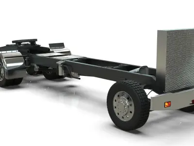 kenworth w900 1984 Chasis LowPoly Low-poly 3D model
