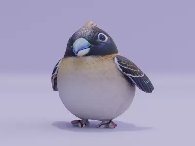 Bird Cute Baby Low-poly 3D model
