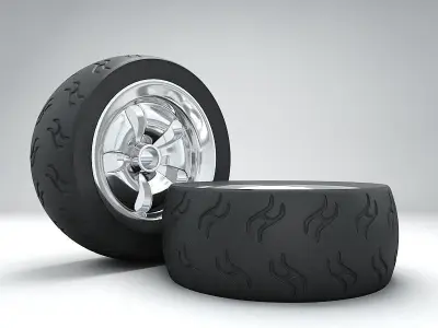 Radial Tyres  Low-poly 3D model