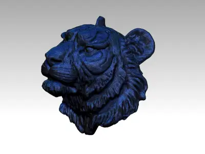 High detailed Tiger head  3D print model