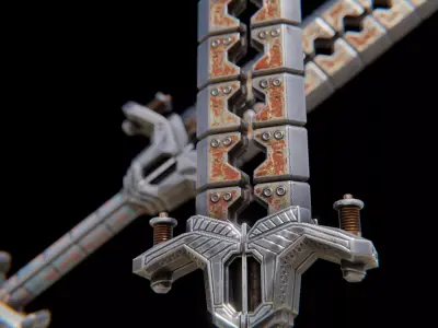 Electro Shock Sword Low-poly 3D model