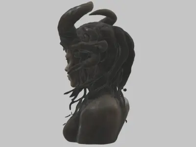 HR Giger Woman Scifi Head Bust Female Girl Alien Low-poly 3D model