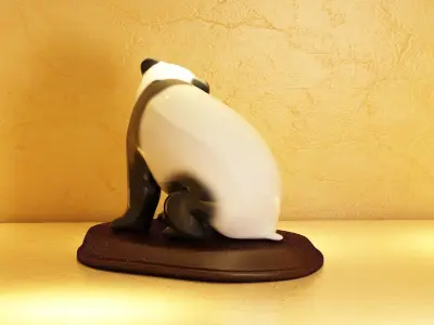 panda bear vase plant suculet nature teddy houseware 3D model