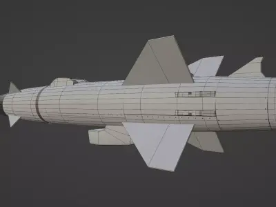 Low Poly RBS-15 Mk3 Anti-Ship Missile Game Ready Free low-poly 3D model