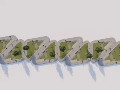 public park-Private Park Landscape 3D model 10