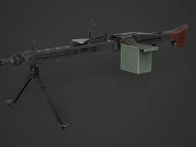 mg-3 Beretta mg42-52 Low-poly 3D model
