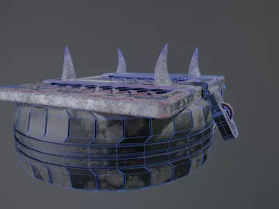Raider Tire Chest Scrap Metal and Rubber Storage Low-poly 3D model