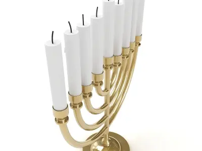 Menorah with Candle 3D model