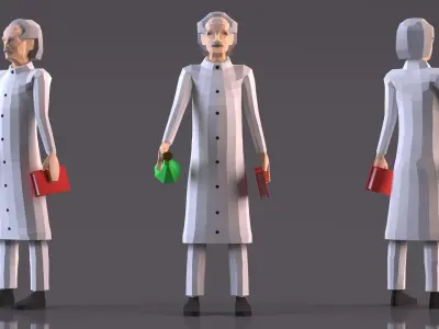 Low Poly Characters Collection 4 Rigged for Maya 3D model
