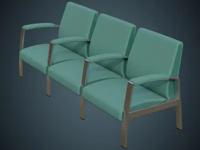 Waiting Chair 1A Low-poly 3D model