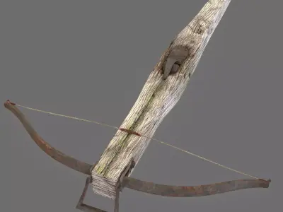 Old Medieval Crosbow Low-poly 3D model