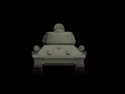 T34 Soviet tank Low-poly 3D model