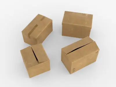 Cardoard boxes Low-poly 3D model