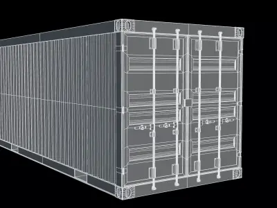 Blue Shipping Container- 4k PBR Low-poly 3D model