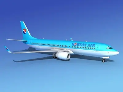 Boeing 737-800 Korean Air 3D model