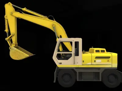 Excavator JCB Low-poly 3D model