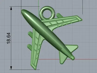 Plane necklace 3D model