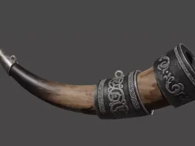 Stylized Viking  Horn Arabian style  low poly PBR Game Ready Low-poly 3D model