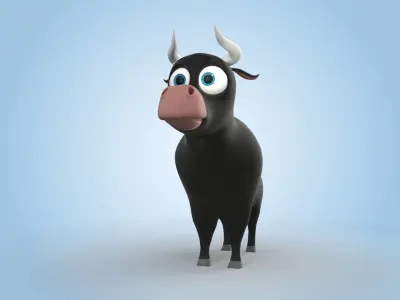 Cartoon Bull 3D model