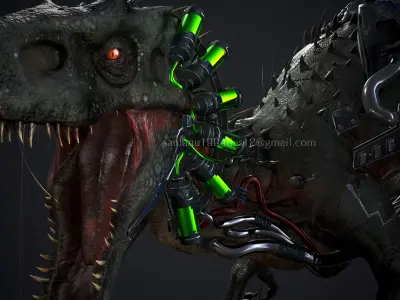 Ultra Indoreptor dinosaur Low-poly 3D model