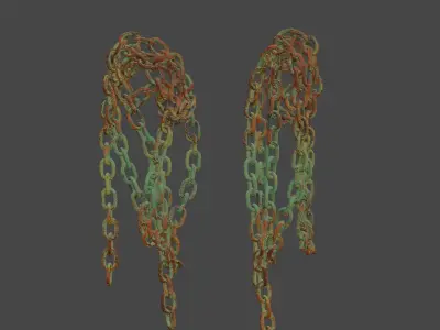 Rusty Hanging Chains  3D model