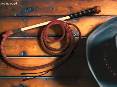 Leather Whip Coiled Brown Rigged 3D model