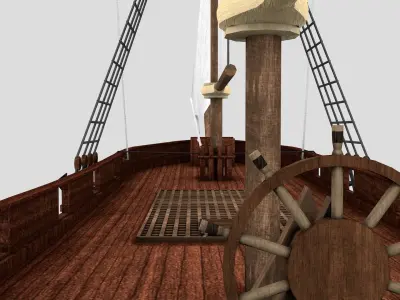 schooner ship 3D model