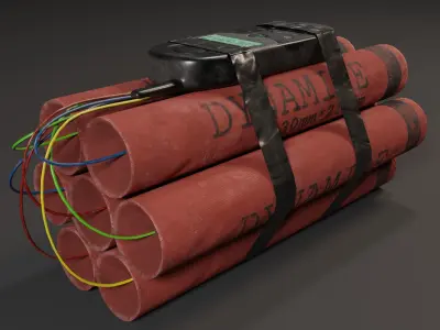 Dynamite phone bomb Low-poly 3D model