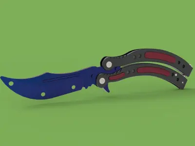 Butterfly knife 3D model purchase
