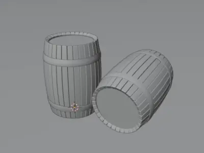 Wooden Barrel 3D Model Low-poly 3D model