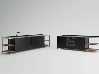 Industrial Modular Kitchen 3D model