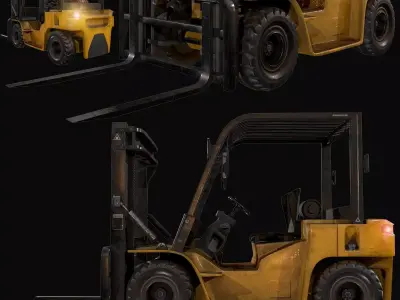 forklift truck Low-poly 3D model get
