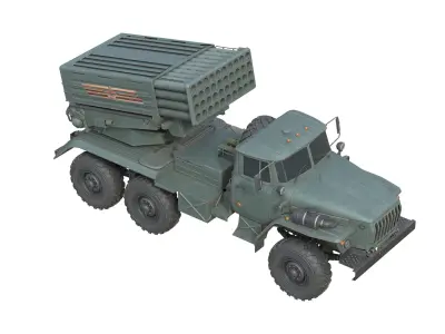 Tornado G Multiple Launch Rocket System Low-poly 3D model