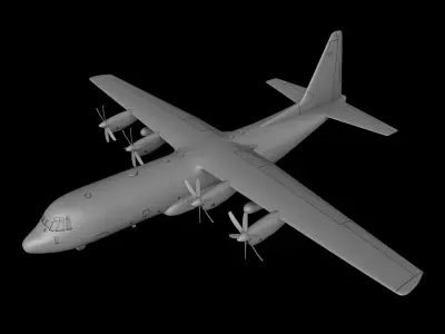 SUPER HERCULES C130J-30 SCALE 1-100 STL FILES 3D PRINT READY 3D print model