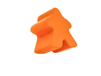 Stylized Orange Meeple  Low Poly Board Game Asset  01 Free 3D print model