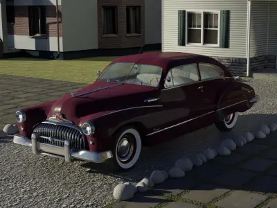 Buick 1947 Super Sedanette - Game Ready Classic Car Low-poly 3D model