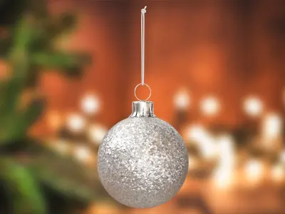 Silver Christmas Ornament Glitter 3D model