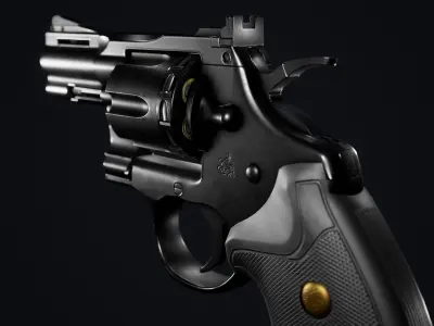 Magnum 357 Revolver Low-poly 3D model