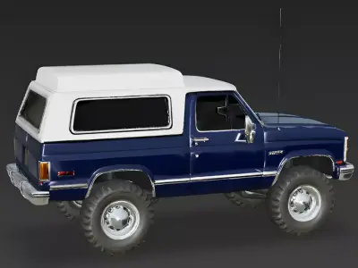 Navy and White Full-Size 4x4 SUV 3D Model Low-poly 3D model