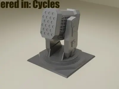 Rocket Turret for Eevee and Cycles Low-poly 3D model