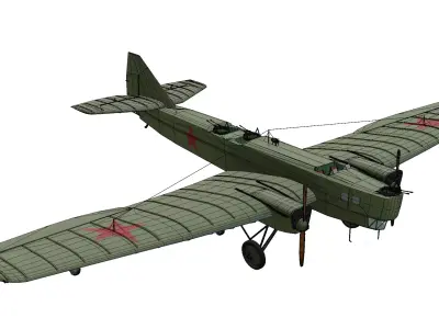 Tupolev TB-1 ANT-4 Low-poly 3D model