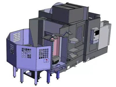 4-axis CNC machining center 3D model