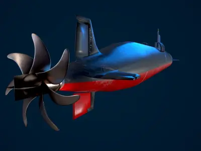 U-Ship submarine 3D model
