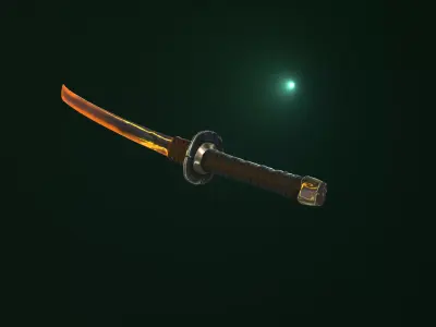 Fire Sword Free low-poly 3D model