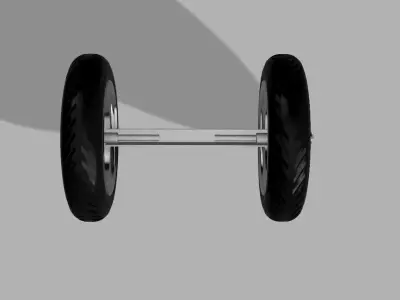 Tyre and axle 3D model