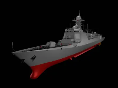 Chinese Navy Type 052D Low-poly 3D model