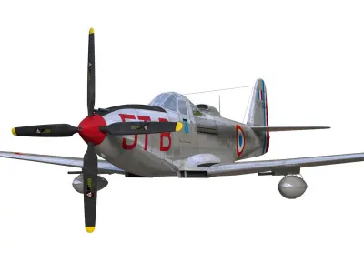 Bell P-63C Kingcobra 3D model purchase