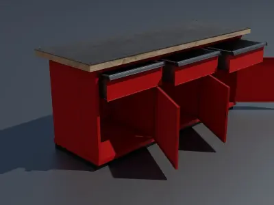 Workshop workbench 2 PBR 3D model